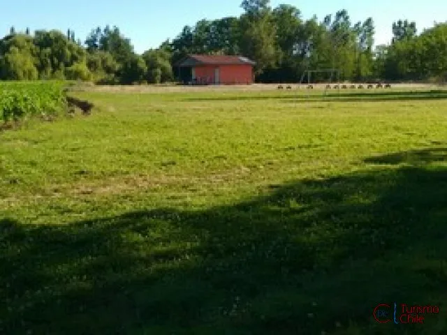 Amplia pradera verde del Camping Bellavista con instalaciones al fondo